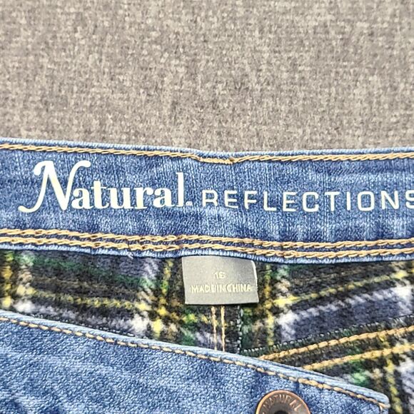 Natural Reflections Jeans Womens 16 Blue Comfort Stretch Flannel Lined Straight - Picture 6 of 11